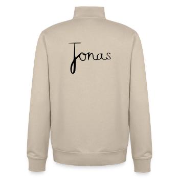Jonas - Unisex Organic Zip Sweatshirt von Stanley/Stella - Cremebeige - Hinten - AI Model Male 185 dark (185cm)
