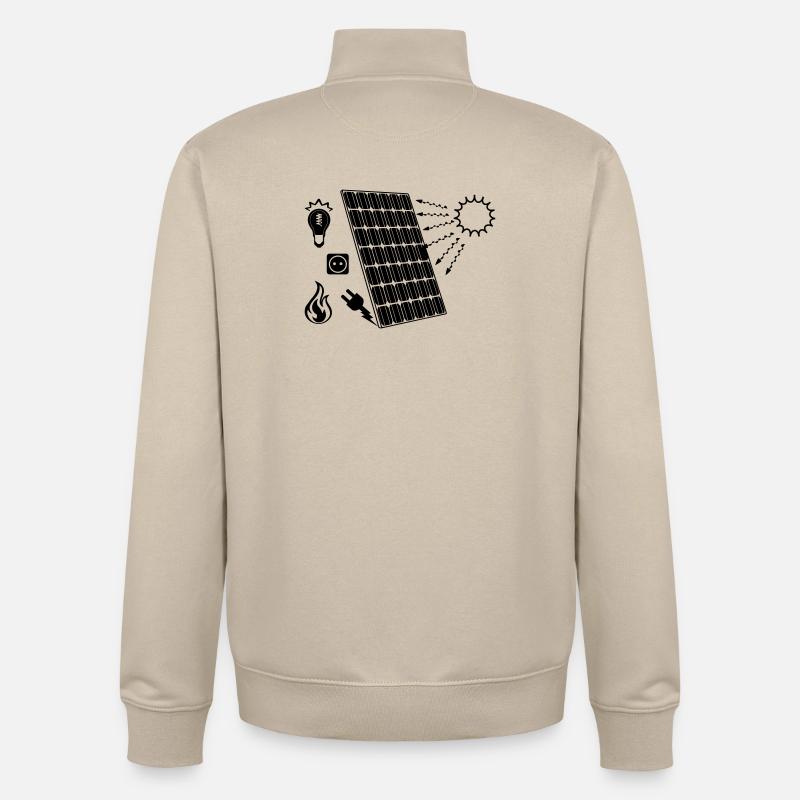 Solarpanel mit Solarenergie - Unisex Organic Zip Sweatshirt von Stanley/Stella - Cremebeige