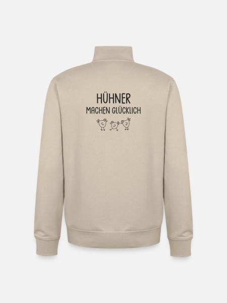 Hühner machen glücklich - Unisex Organic Zip Sweatshirt von Stanley/Stella - Cremebeige