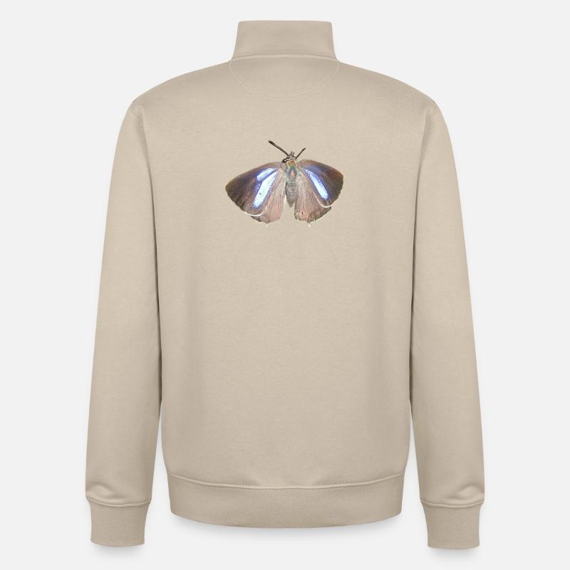 Mèche de cheveux violette - Sweat zippé unisexe en coton bio Stanley/Stella - beige crème