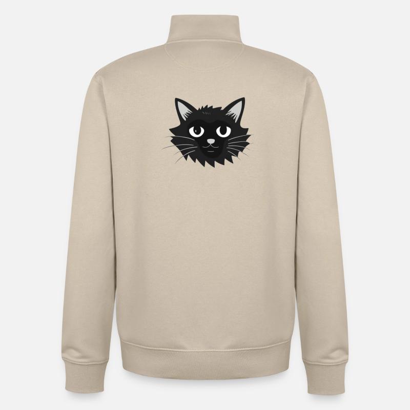 Cat Face Katzengesicht - Unisex Organic Zip Sweatshirt by Stanley/Stella - desert dust