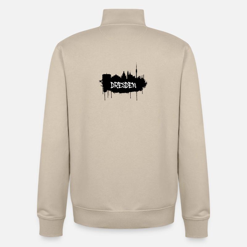 Dresden Graffiti Skyline - Unisex Organic Zip Sweatshirt von Stanley/Stella - Cremebeige