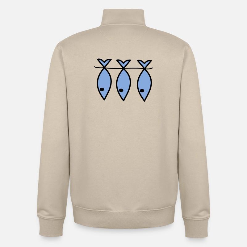 RETRAITE. BONNE RETRAITE. JOYEUSE RETRAITE. - Sweat zippé unisexe en coton bio Stanley/Stella - beige crème