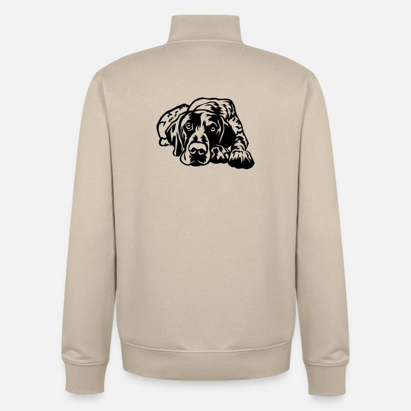 German Shorthaired Pointer - Unisex Organic Zip Sweatshirt by Stanley/Stella - desert dust