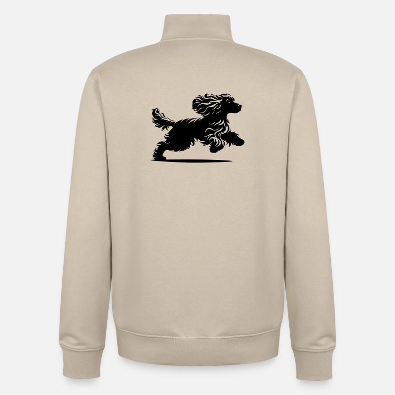 Cocker Spaniel - Unisex Organic Zip Sweatshirt by Stanley/Stella - desert dust