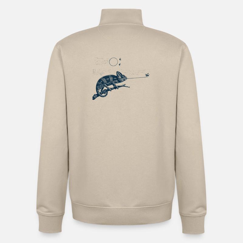 Caméléon gobemouche - Sweat zippé unisexe en coton bio Stanley/Stella - beige crème