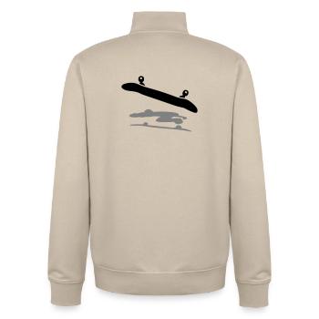 Skateboard - Unisex Organic Zip Sweatshirt von Stanley/Stella - Cremebeige - Hinten - AI Model Male 185 dark (185cm)