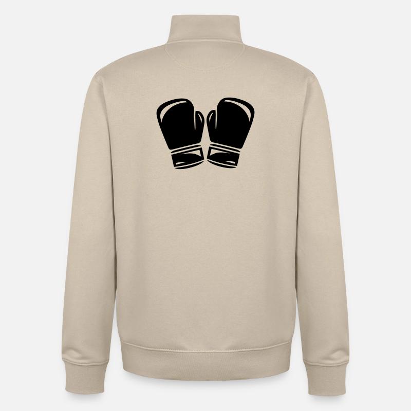boxe - Sweat zippé unisexe en coton bio Stanley/Stella - beige crème
