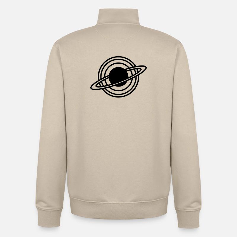 Saturn Planet Ringe Silhouette - Unisex Organic Zip Sweatshirt von Stanley/Stella - Cremebeige