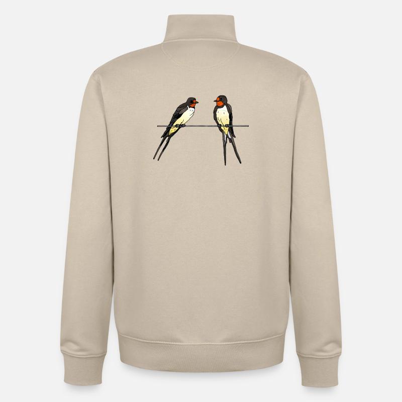 Swallows - Unisex Organic Zip Sweatshirt by Stanley/Stella - desert dust