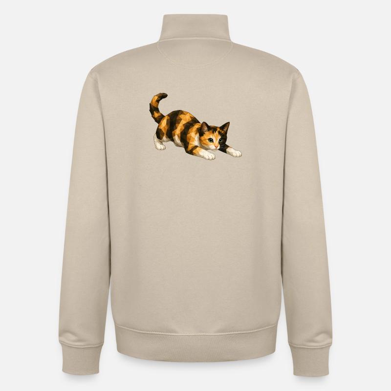 Emmi PolygonCat Art - Unisex Organic Zip Sweatshirt by Stanley/Stella - desert dust