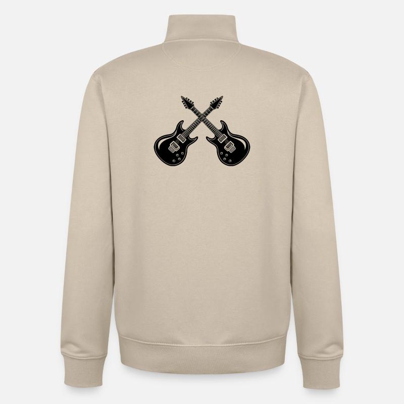 Guitare électrique - Sweat zippé unisexe en coton bio Stanley/Stella - beige crème