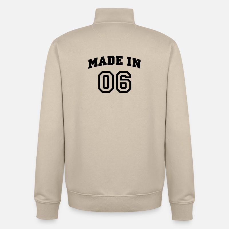 mp_madein06a - Unisex Organic Zip Sweatshirt von Stanley/Stella - Cremebeige