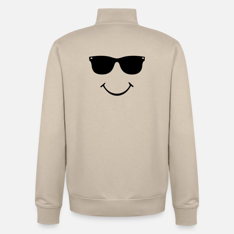 smiley face - Unisex Organic Zip Sweatshirt von Stanley/Stella - Cremebeige