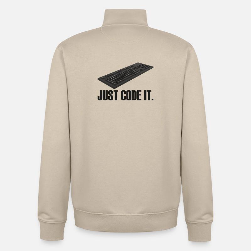 Just Code it - Unisex Organic Zip Sweatshirt von Stanley/Stella - Cremebeige