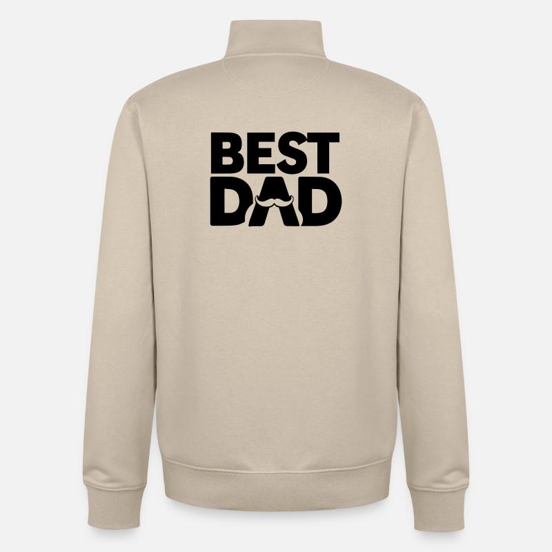 Bester Papa – Papa Geschenk Design - Unisex Organic Zip Sweatshirt von Stanley/Stella - Cremebeige