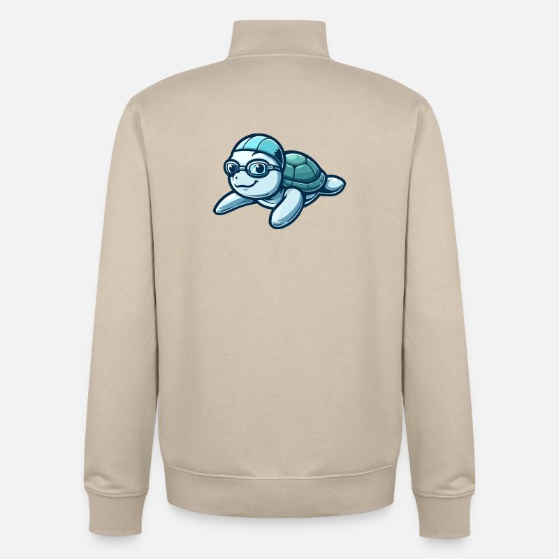 Learned Loggerhead: The Oceanic Scholar - Unisex Organic Zip Sweatshirt by Stanley/Stella - desert dust