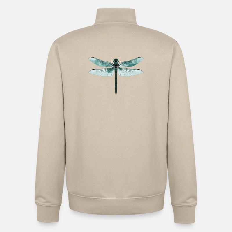 Libellule. Dragonfly - dragon-fly - libellule - Sweat zippé unisexe en coton bio Stanley/Stella - beige crème