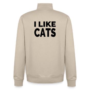 Katzen - Unisex Organic Zip Sweatshirt von Stanley/Stella - Cremebeige - Hinten - AI Model Male 185 dark (185cm)