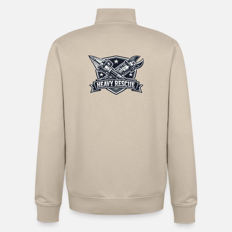 Schwerer Rettung Logo - Unisex Organic Zip Sweatshirt von Stanley/Stella - Cremebeige