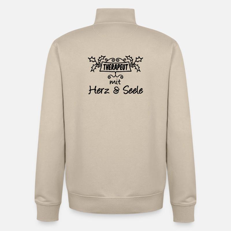 Therapeut - Herz & Seele Geschenk - Unisex Organic Zip Sweatshirt von Stanley/Stella - Cremebeige