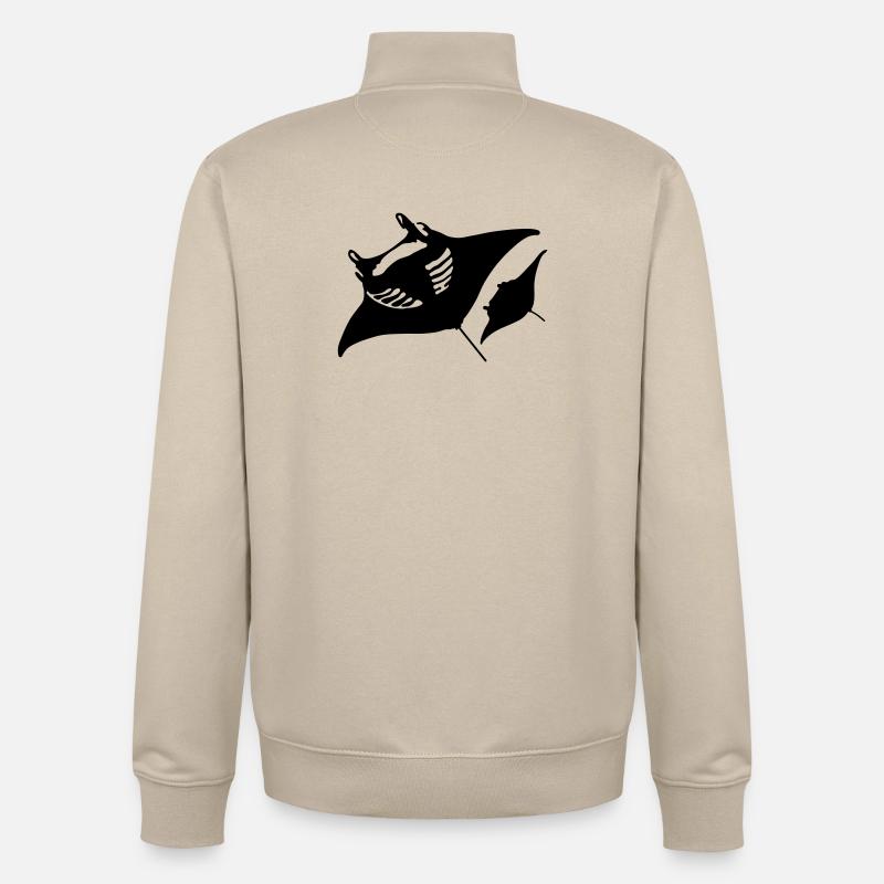 Teufelsrochen - Unisex Organic Zip Sweatshirt von Stanley/Stella - Cremebeige