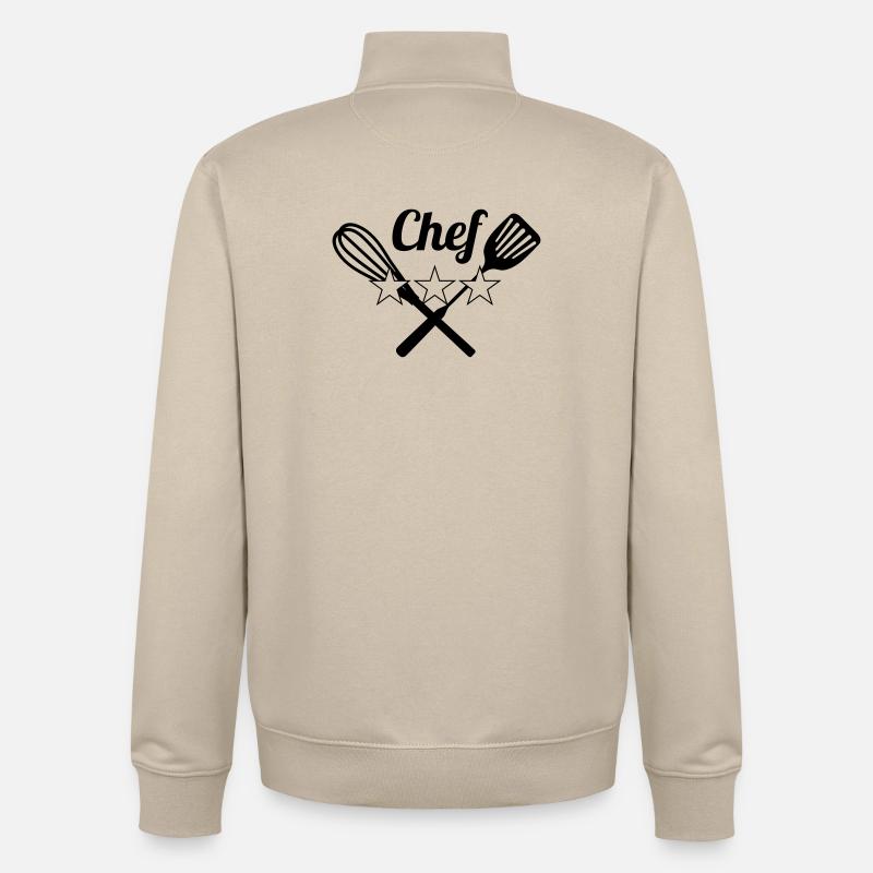 Chef - Sweat zippé unisexe en coton bio Stanley/Stella - beige crème