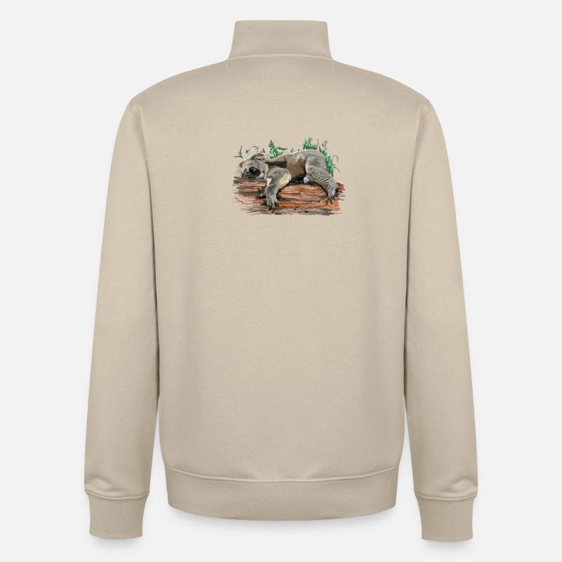 koala bear - Sweat zippé unisexe en coton bio Stanley/Stella - beige crème