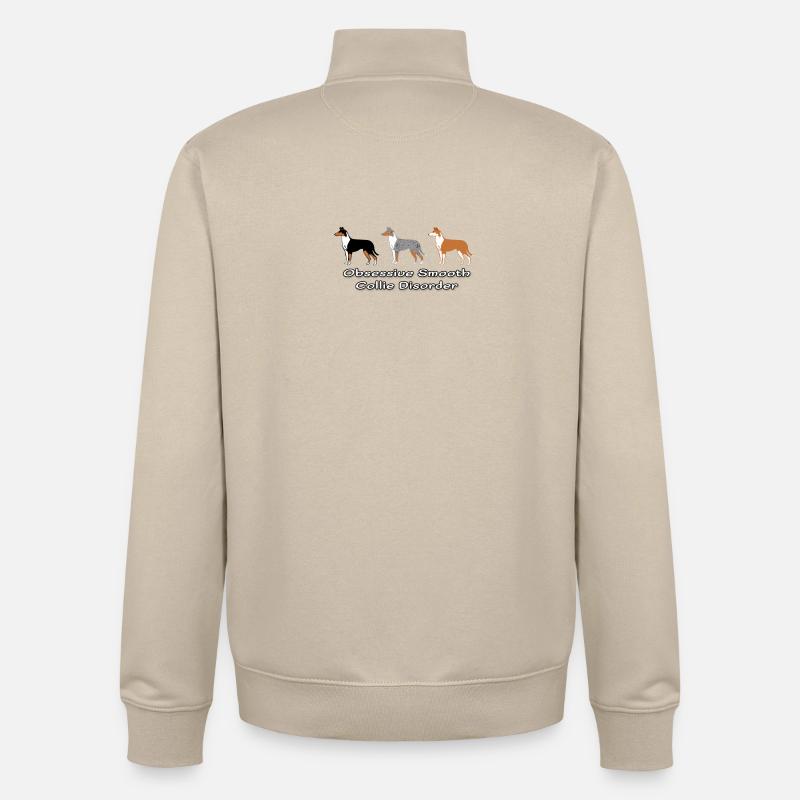 Obsessive Smooth Collie Disorder - Sweat zippé unisexe en coton bio Stanley/Stella - beige crème