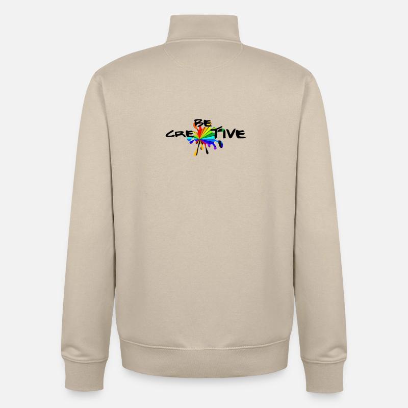 Be Creative – Inspire Your Imagination - Sweat zippé unisexe en coton bio Stanley/Stella - beige crème