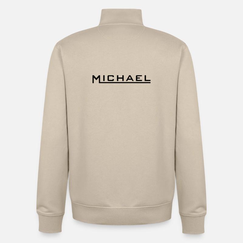 Michael Name Design schwarz - Unisex Organic Zip Sweatshirt von Stanley/Stella - Cremebeige