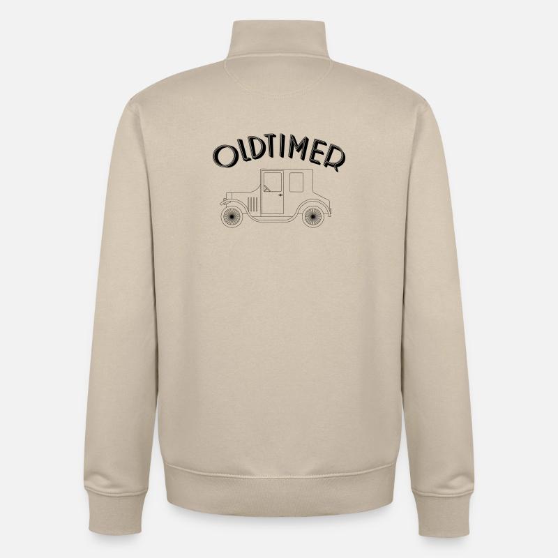 Oldtimer Design - Classic Cars - Unisex Organic Zip Sweatshirt von Stanley/Stella - Cremebeige