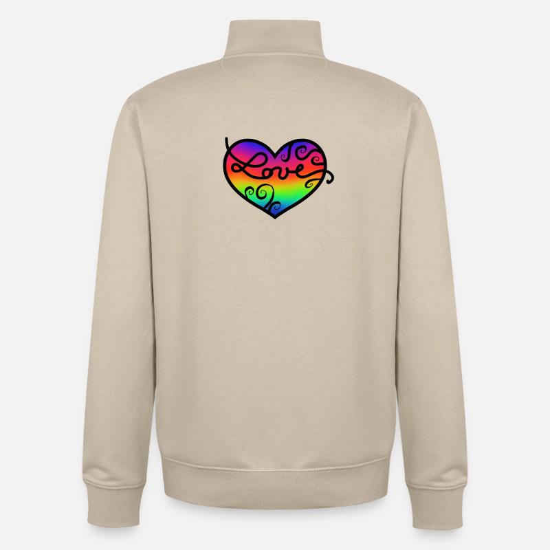 love - Sweat zippé unisexe en coton bio Stanley/Stella - beige crème