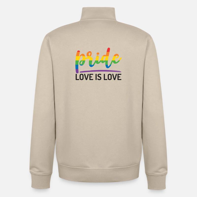 Fierté LGBTQ+. L’amour est l’amour. - Sweat zippé unisexe en coton bio Stanley/Stella - beige crème