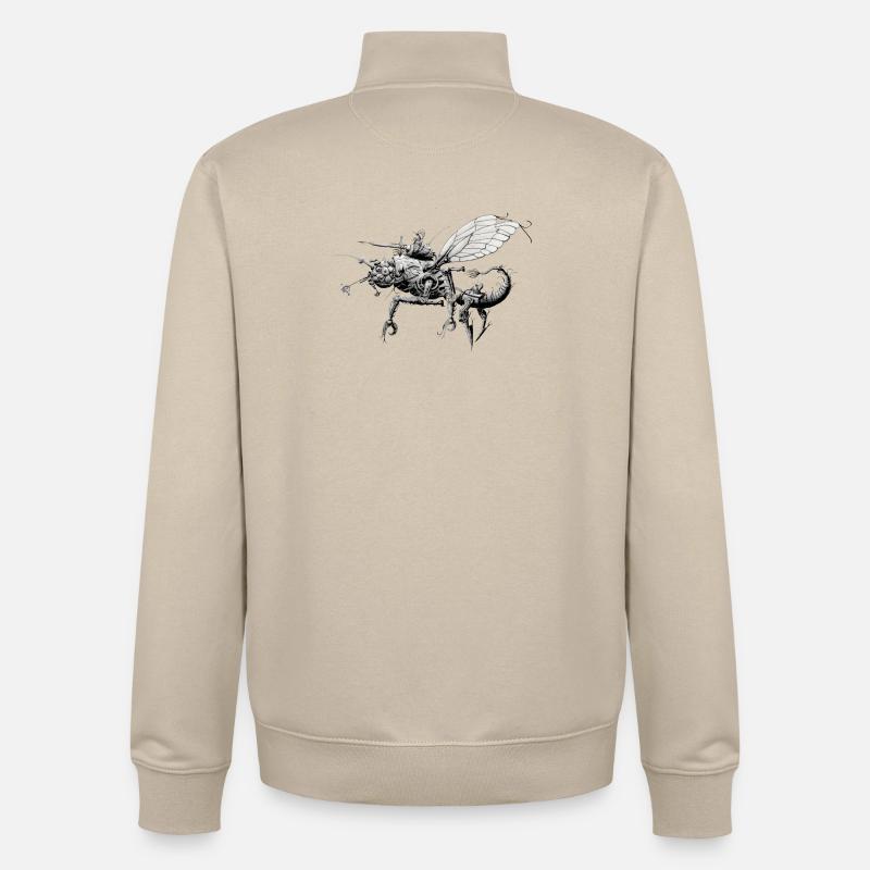 Insecte robot - Sweat zippé unisexe en coton bio Stanley/Stella - beige crème