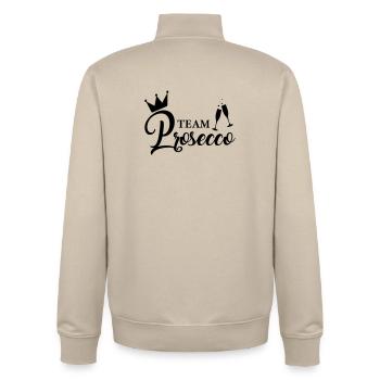 Team Prosecco! - Unisex Organic Zip Sweatshirt von Stanley/Stella - Cremebeige - Hinten - AI Model Male 185 dark (185cm)