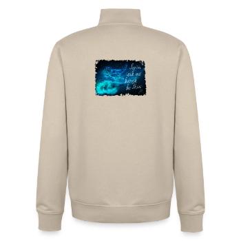 Nagez à travers les étoiles - Sweat zippé unisexe en coton bio Stanley/Stella - beige crème - Dos - AI Model Male 185 dark (185cm)