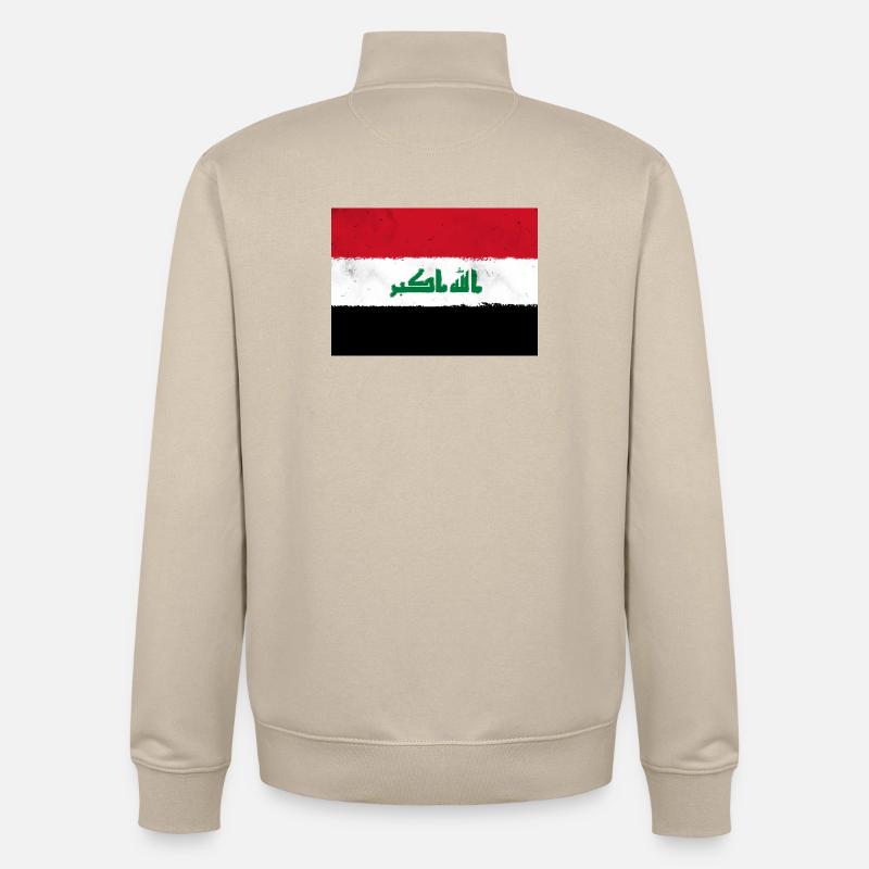 Drapeau de l’Irak - Sweat zippé unisexe en coton bio Stanley/Stella - beige crème