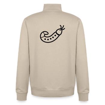 ver de terre - Sweat zippé unisexe en coton bio Stanley/Stella - beige crème - Dos - AI Model Male 185 dark (185cm)