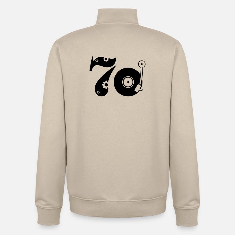 70er Siebzig Seventees - Unisex Organic Zip Sweatshirt von Stanley/Stella - Cremebeige