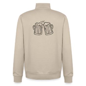 Bierhumpen - anstossen - Unisex Organic Zip Sweatshirt von Stanley/Stella - Cremebeige - Hinten - AI Model Male 185 dark (185cm)