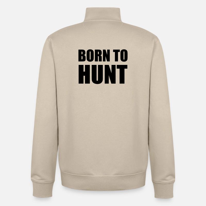 Né pour chasser - chasse - Sweat zippé unisexe en coton bio Stanley/Stella - beige crème