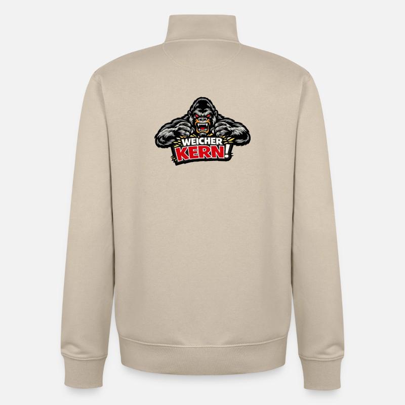 Soft Core - Evil Gorilla Spell - Unisex Organic Zip Sweatshirt by Stanley/Stella - desert dust