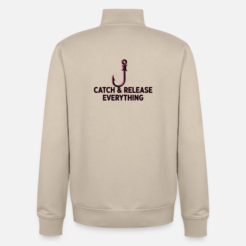 Catch & Release Everything - Unisex Organic Zip Sweatshirt by Stanley/Stella - desert dust