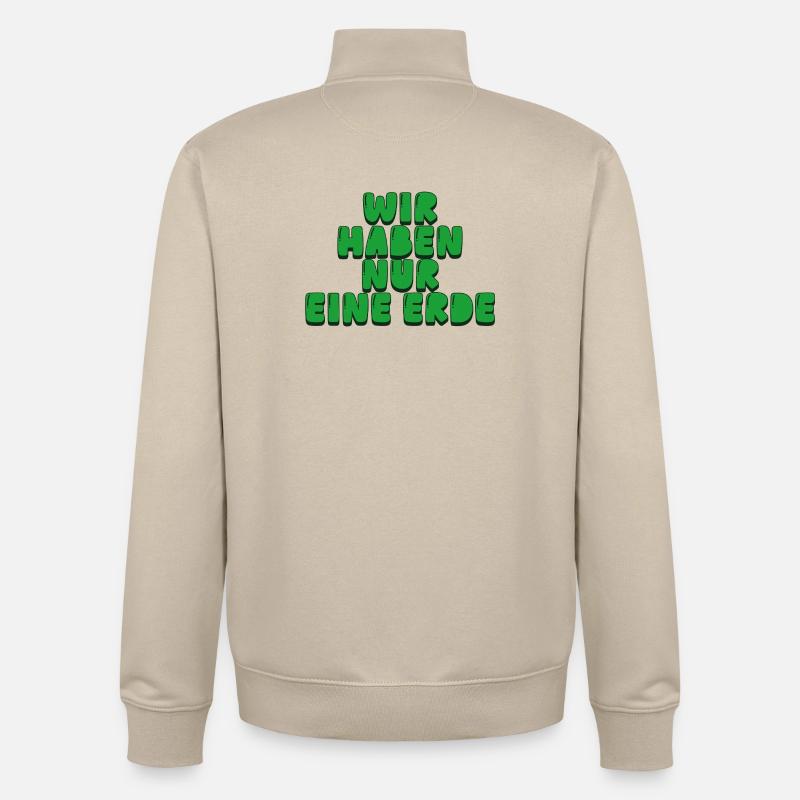 Nous n’avons qu’une seule Terre - Sweat zippé unisexe en coton bio Stanley/Stella - beige crème