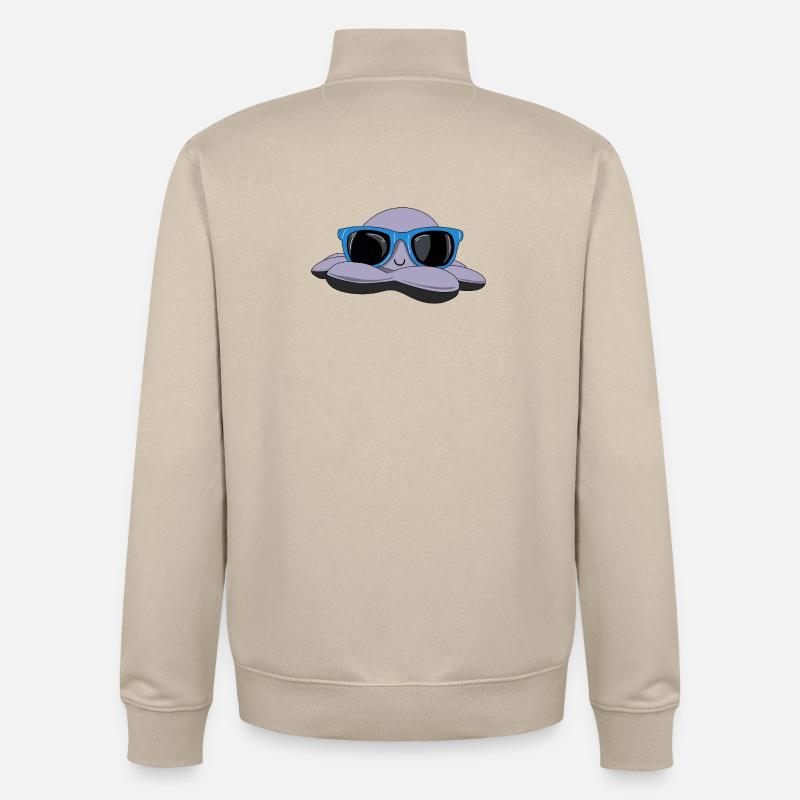 Pieuvre d’été - Sweat zippé unisexe en coton bio Stanley/Stella - beige crème