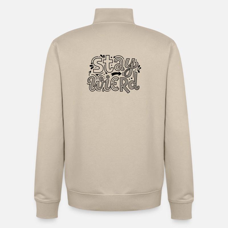 Reste bizarre - Sweat zippé unisexe en coton bio Stanley/Stella - beige crème