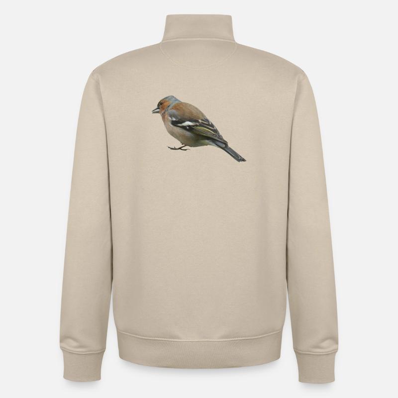 Buchfink (seitlich) - Unisex Organic Zip Sweatshirt von Stanley/Stella - Cremebeige