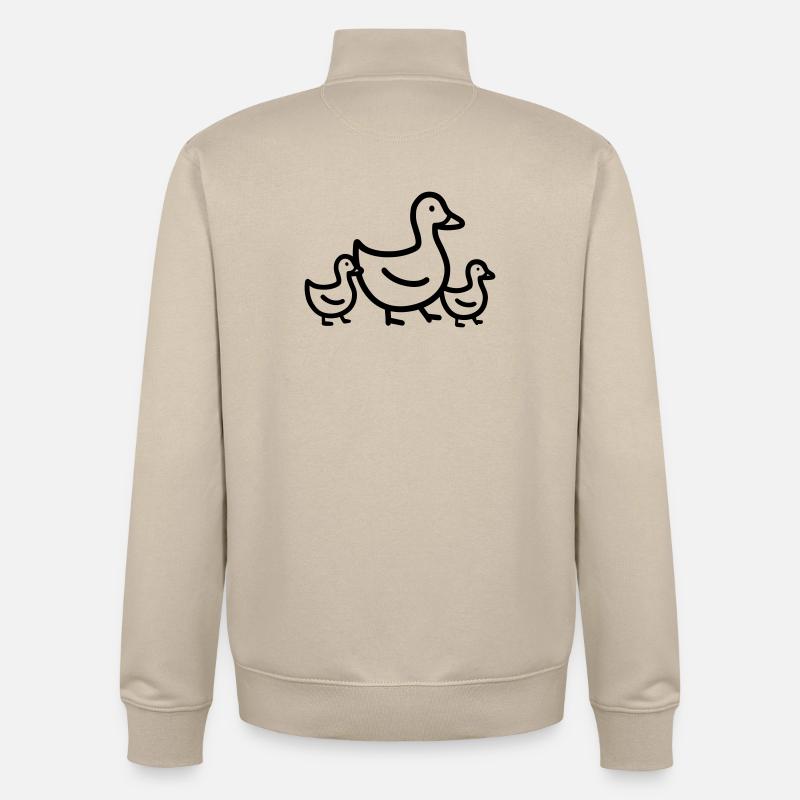 famille canard - Sweat zippé unisexe en coton bio Stanley/Stella - beige crème