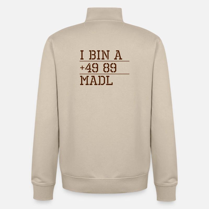 Code de Munich Madl - Sweat zippé unisexe en coton bio Stanley/Stella - beige crème